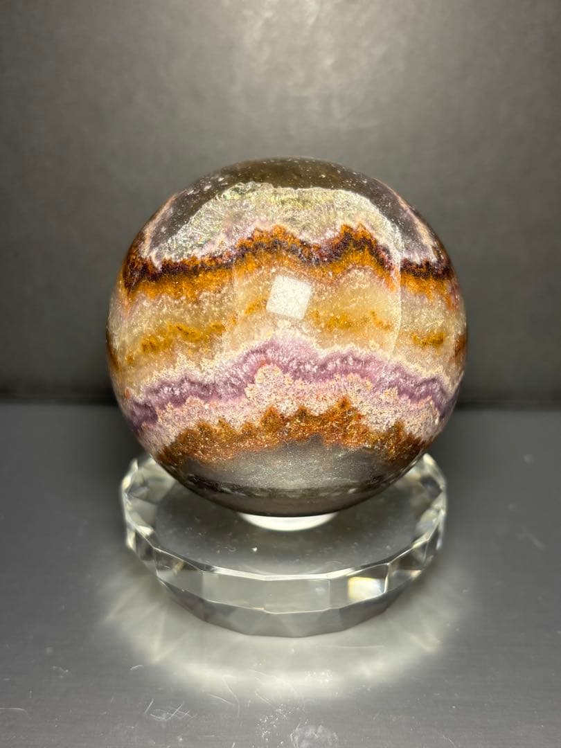 レア　オーラライト23 フローライト共生　スフィア　6.25cm 絶妙な美配色