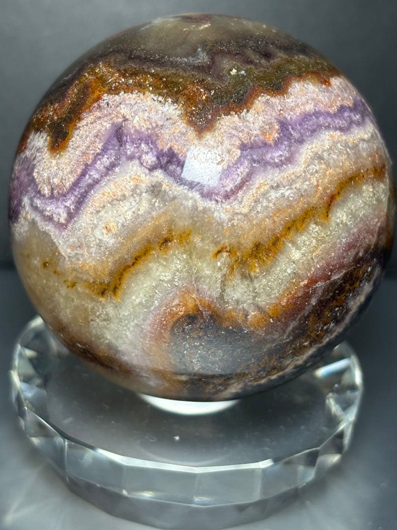 レア　オーラライト23 フローライト共生　スフィア　6.25cm 絶妙な美配色