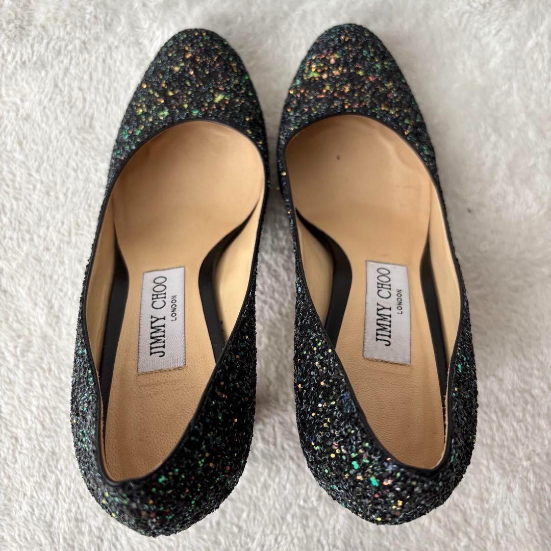 ✨極美品✨ JIMMY CHOO ジミーチュウ グリッター パンプス ブラック