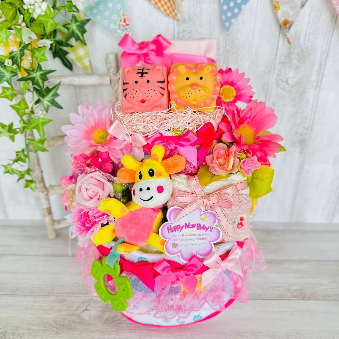 おむつケーキ・3段・男の子・水色・特大