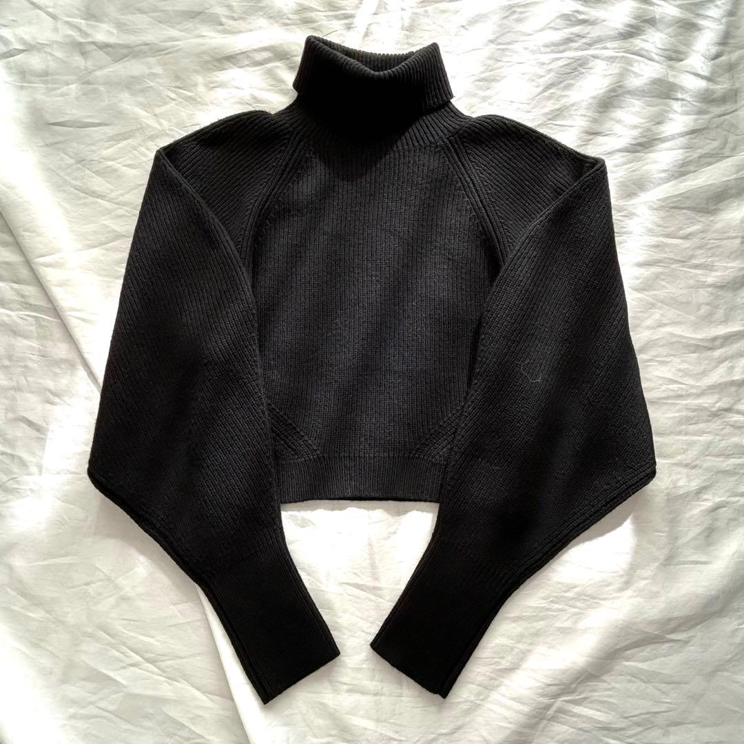 美品♡【Cygne】タートルニット コクーンスリーブ Rene ブラック 黒