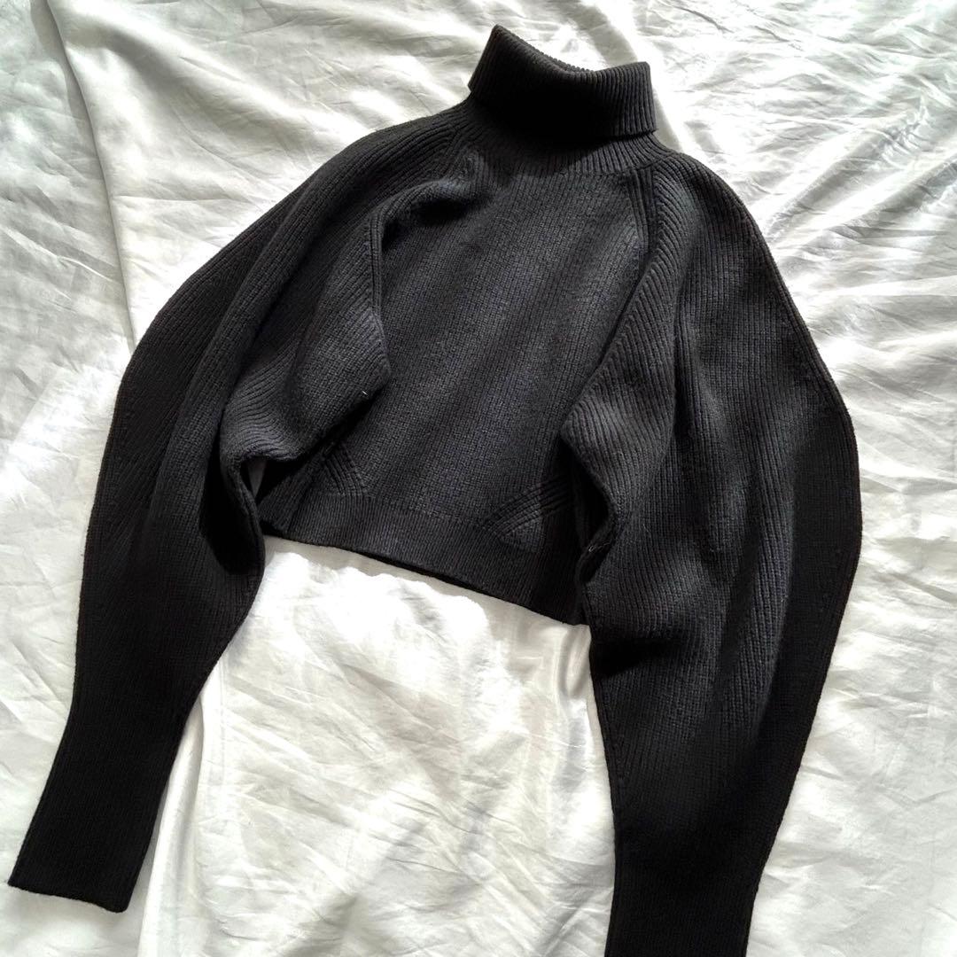 美品♡【Cygne】タートルニット コクーンスリーブ Rene ブラック 黒
