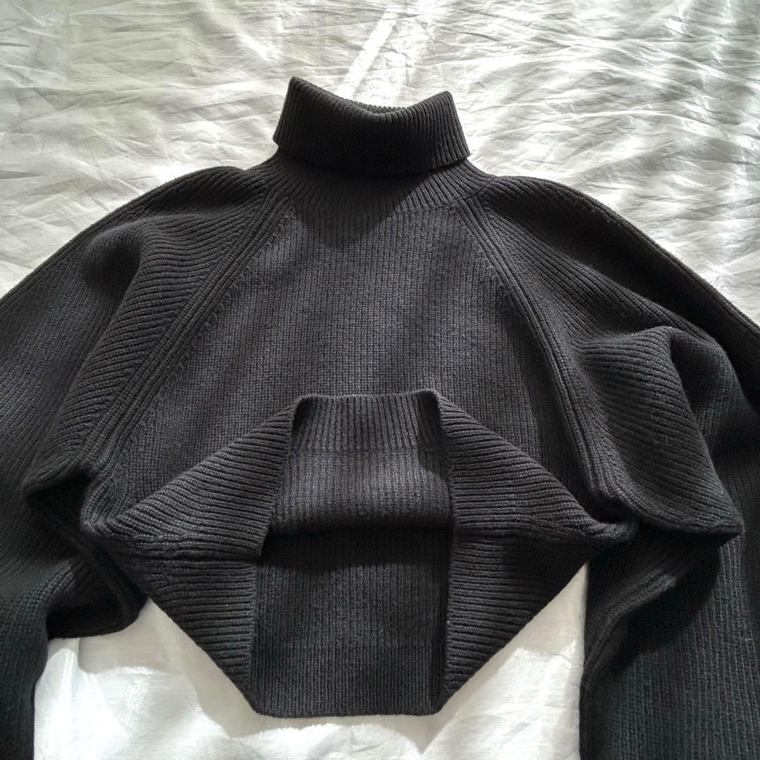 美品♡【Cygne】タートルニット コクーンスリーブ Rene ブラック 黒
