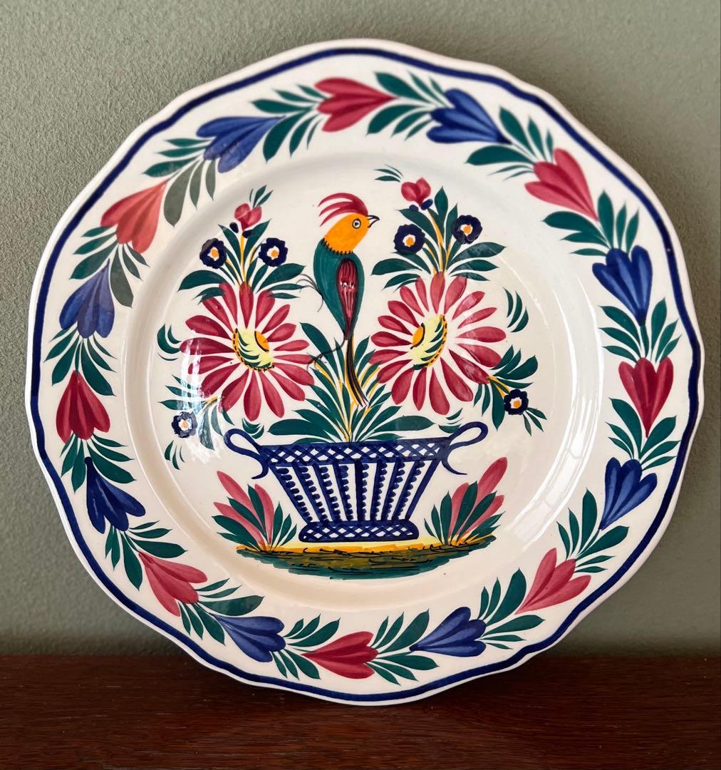 フランスHB Quimper 手描きプレート 1966年