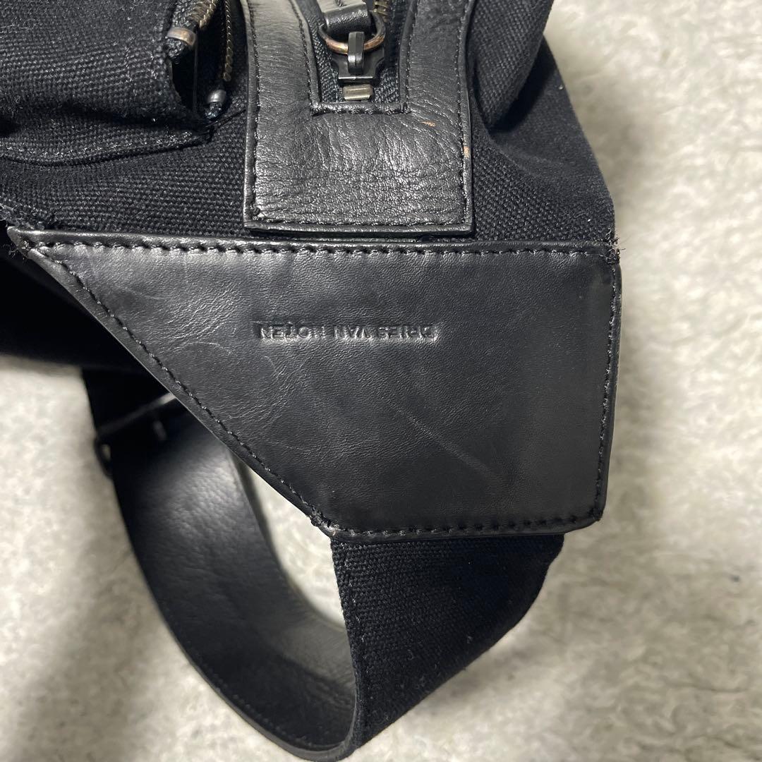ドリスバンノッテン　ブラック ボディバッグ キャンバス レザー