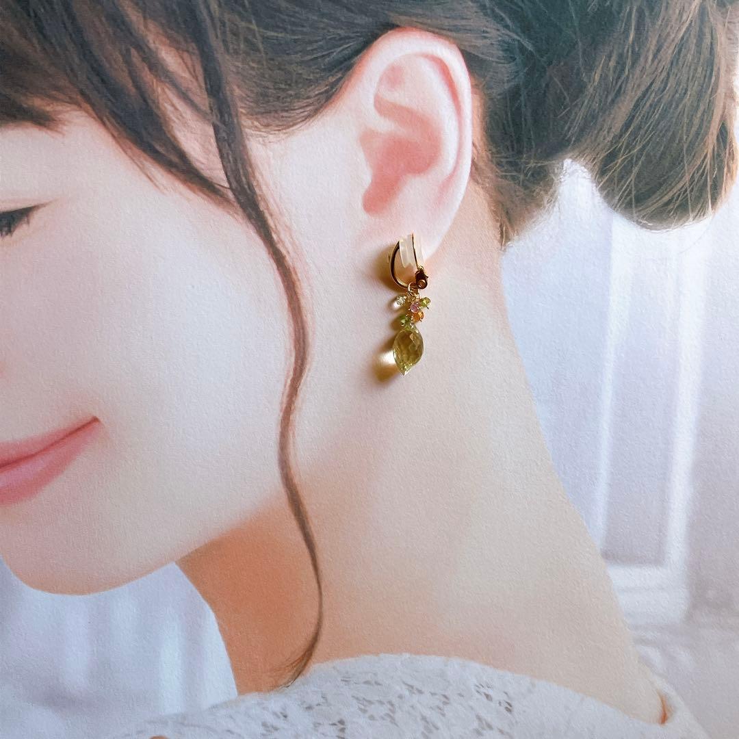 sammy◆着せ替えイヤリング✧ロンドンブルートパーズ/レモン/コッパー