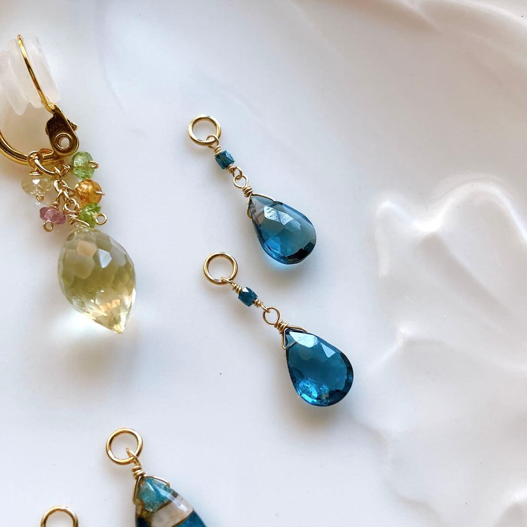 sammy◆着せ替えイヤリング✧ロンドンブルートパーズ/レモン/コッパー