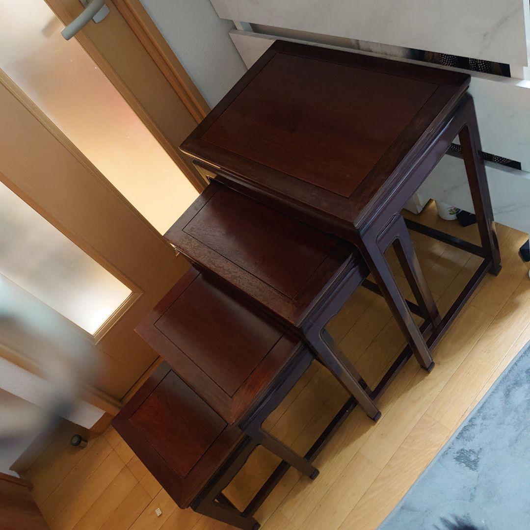 値下げ！！アンティーク木製ネストテーブル 4点セット