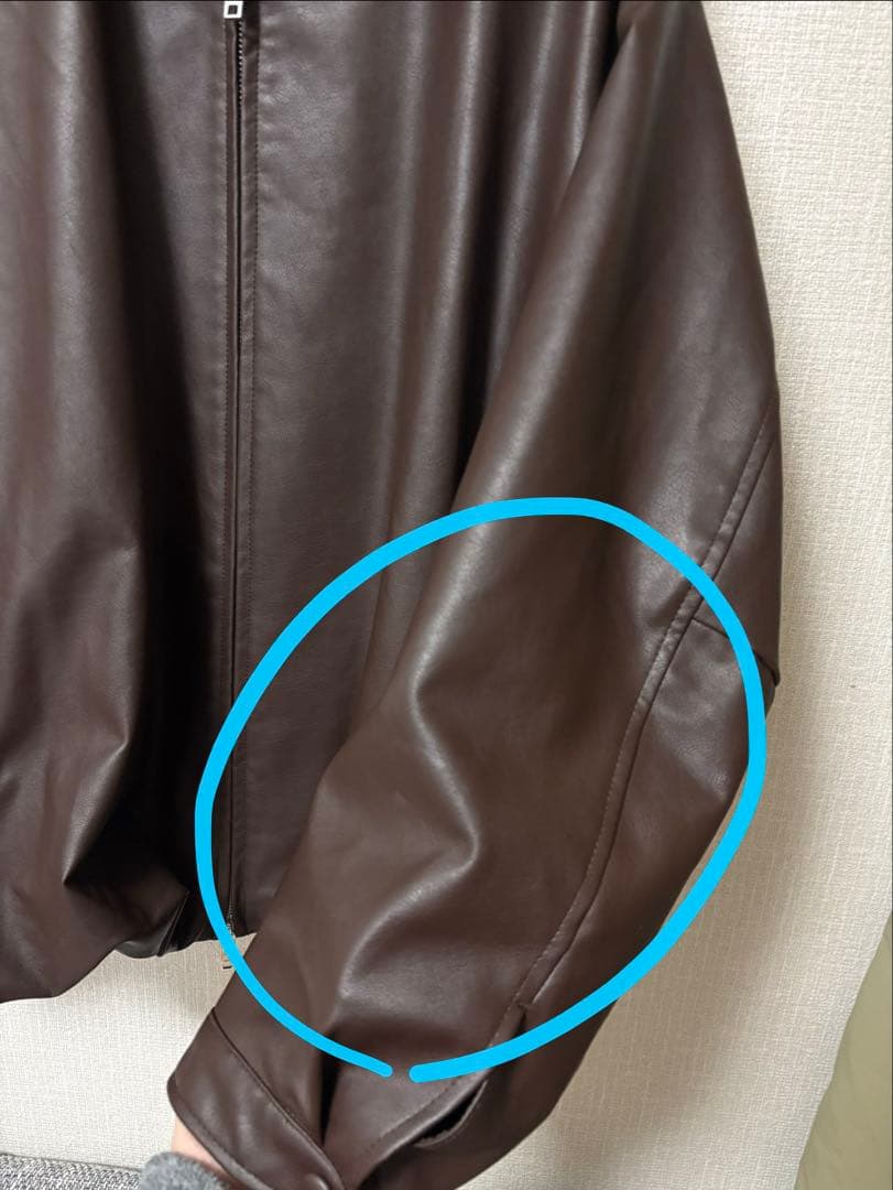 ジャケット・アウター CLANE FAKE LEATHER BALLOON JACKET