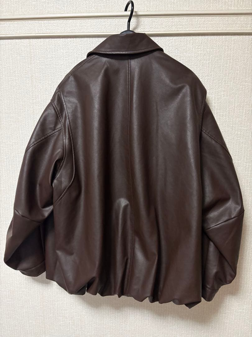 ジャケット・アウター CLANE FAKE LEATHER BALLOON JACKET