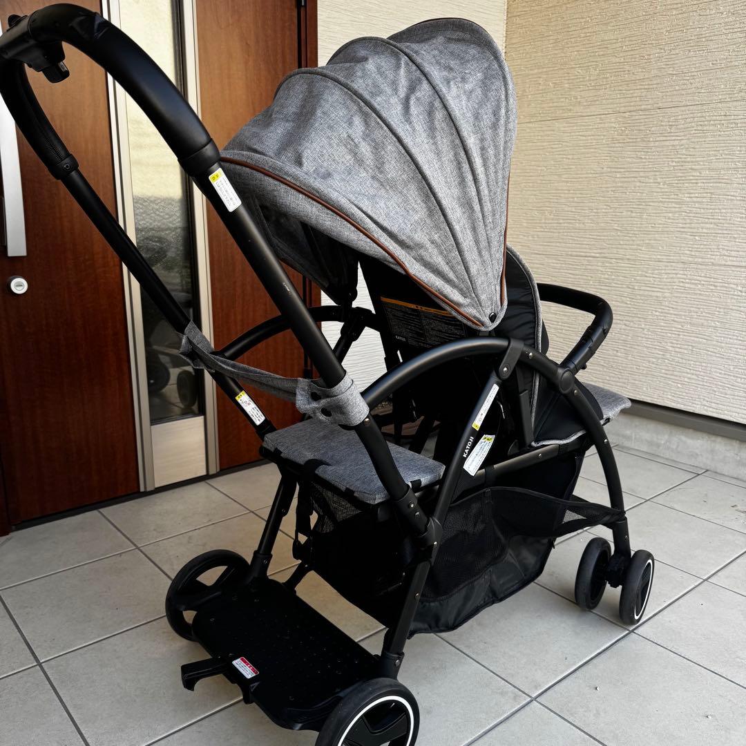 katoji 2-seater ベビーカー グレー　説明書あり
