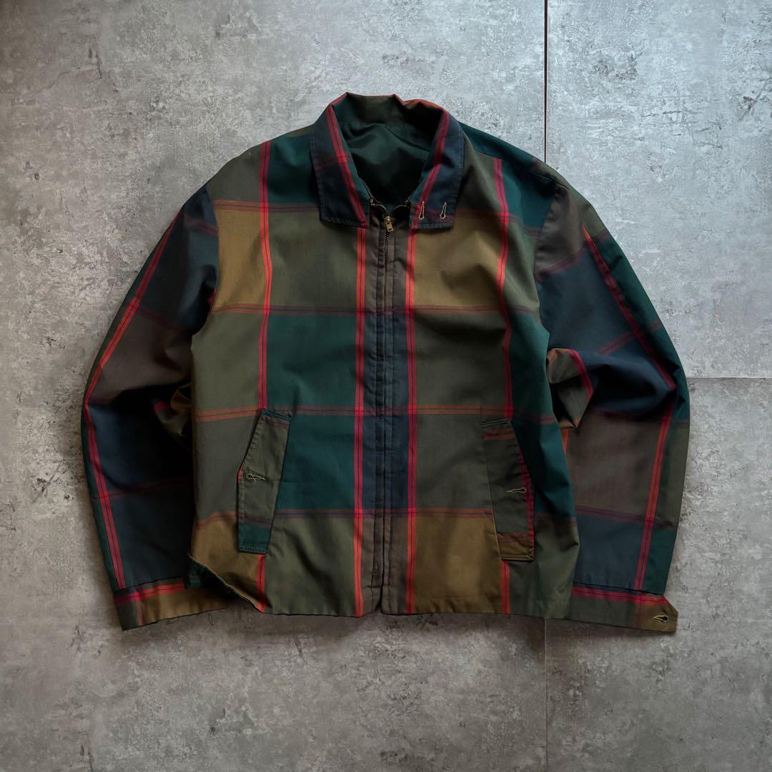 古着　50s 60s リバーシブル　チェック　ジャケット　検索　ギャバジャン