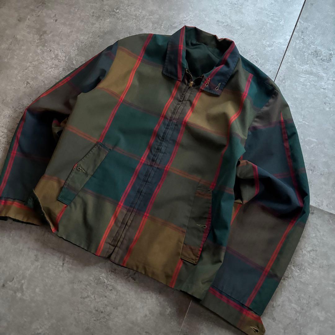古着　50s 60s リバーシブル　チェック　ジャケット　検索　ギャバジャン