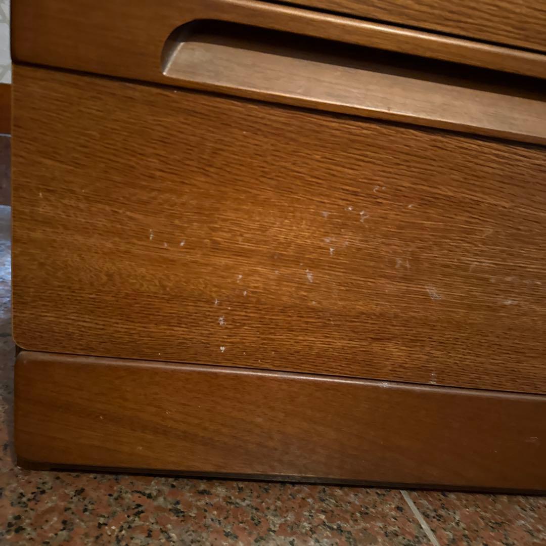 【美品】ブラウン木製モダンチェスト 6引き出し