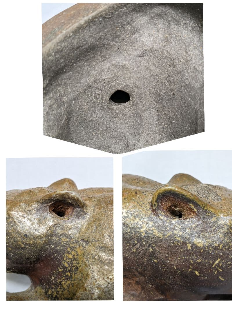 岡山県重要無形文化財 浦上善次 備前焼 甲寅 共箱共布 伏せ香炉 置物 虎 トラ