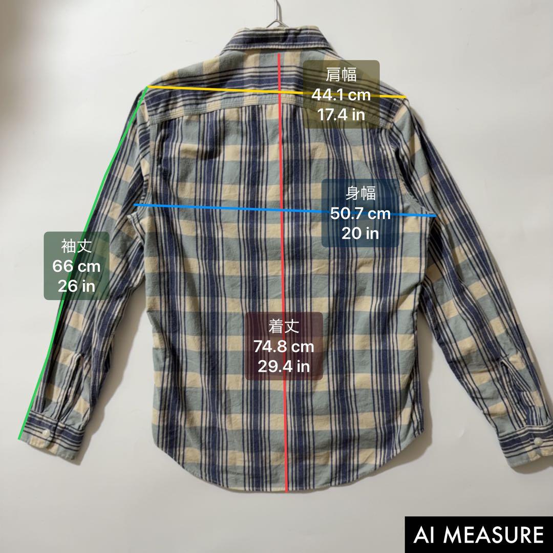 RRL ラルフローレン タータンチェック ネルシャツ ブルー S ヴィンテージ