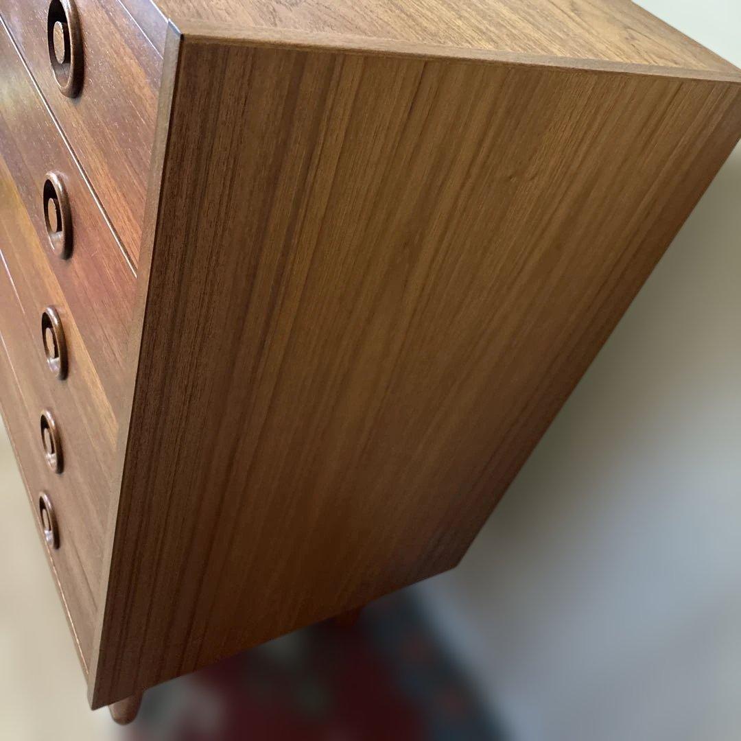 デンマーク製　北欧ヴィンテージ チーク材　5段チェスト