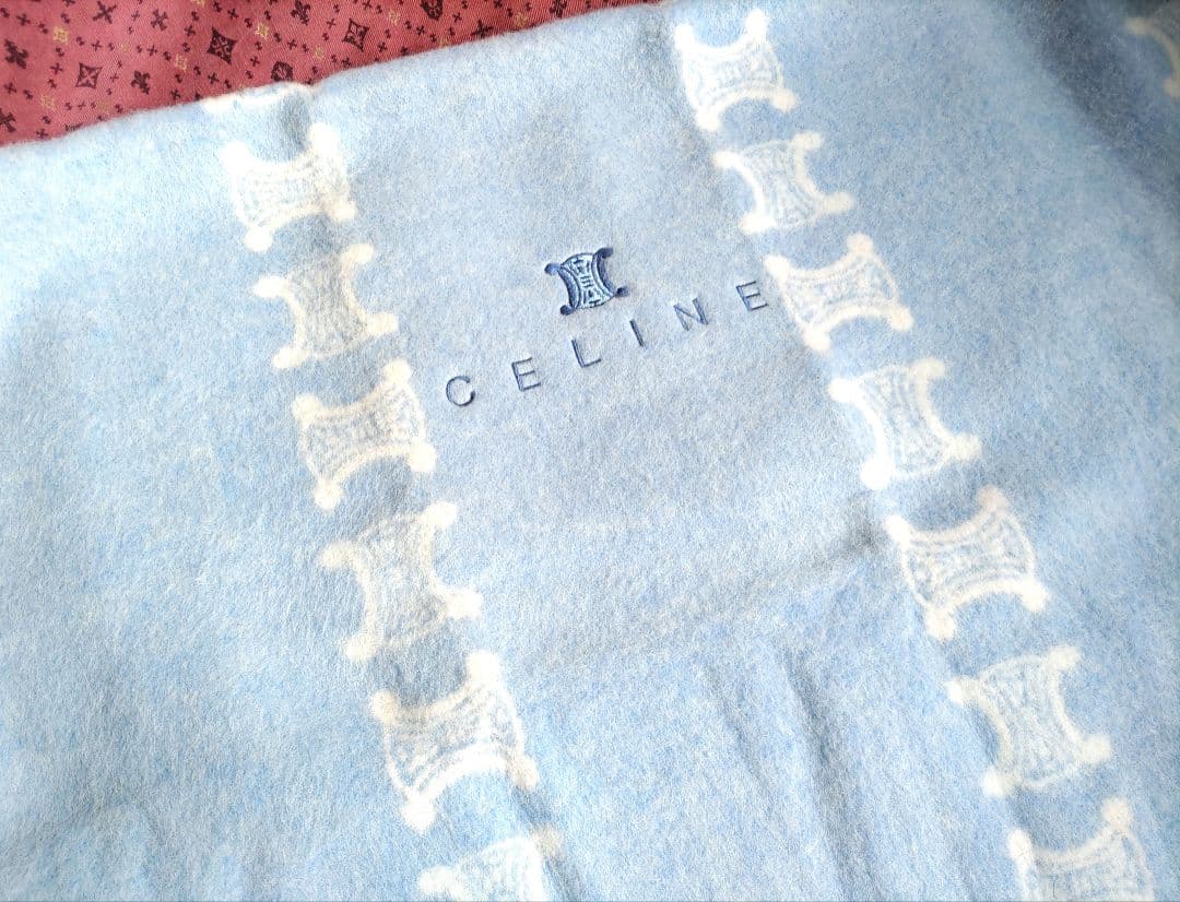 セリーヌ　マカダム　ピュアニューウール毛布 　新毛100％　ペア２枚　状態要確認