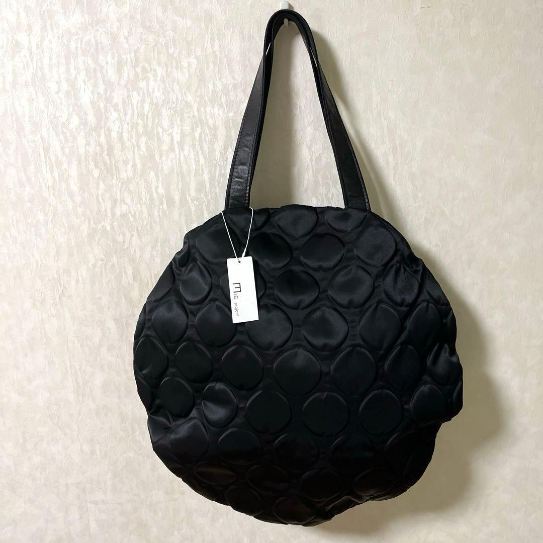 新品＊慈雨 ジウ jiu センソユニコ ドット柄ハンドバッグ トートバッグ 黒