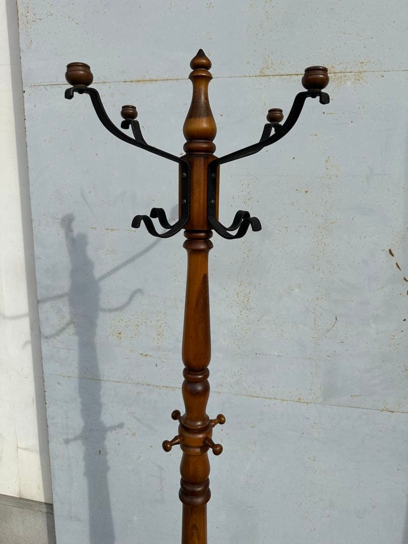 カリモク アンティーク コロニアル ハンガーラック ポールスタンド