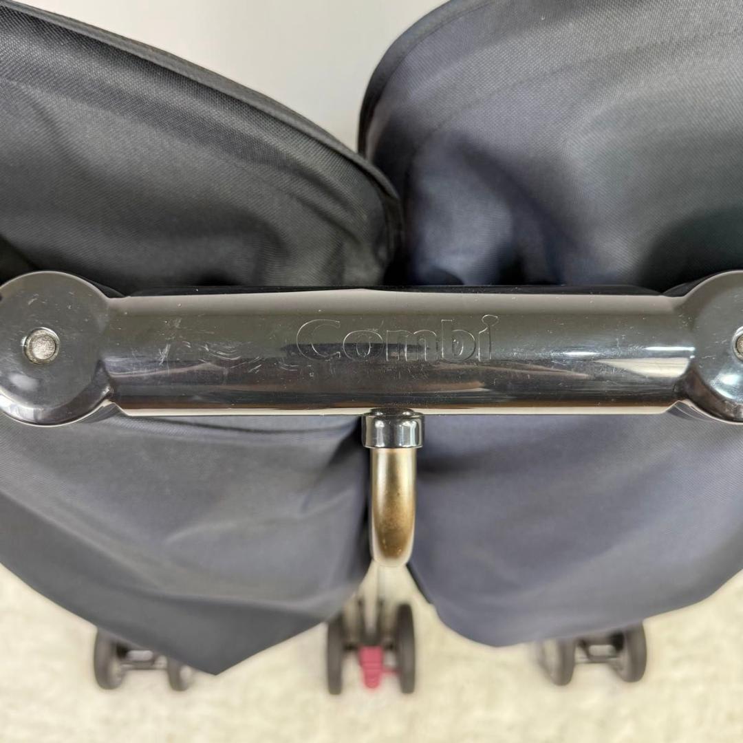 【美品】Combi コンビ　2人乗り　ツインスピン　双子 ベビーカー 62-2
