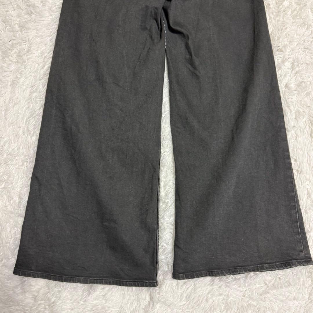 YANUK ヤヌーク ワイド フレア デニム 26 ブラック グレー