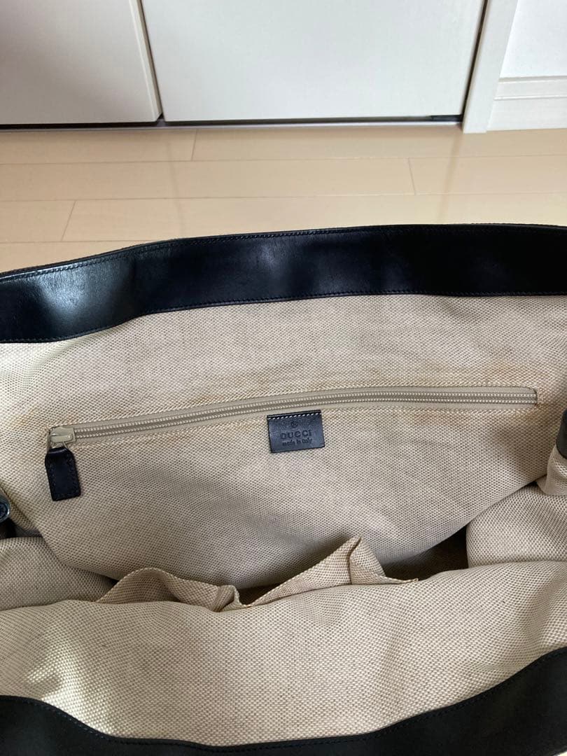 ☆GUCCI☆ 大型トートバック　GG柄　ブラック　キャンパスレザー