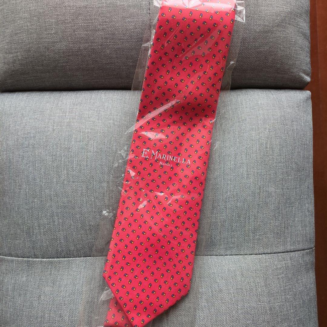 【未使用新品】E. MARINELLA マリネッラ　 ネクタイ オレンジ系