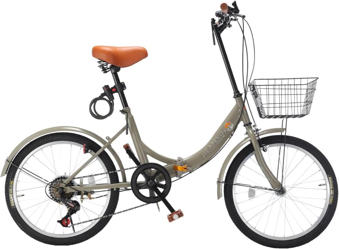 折りたたみ自転車 20インチ ブラウン 7段変速 軽量 前後泥除け装備
