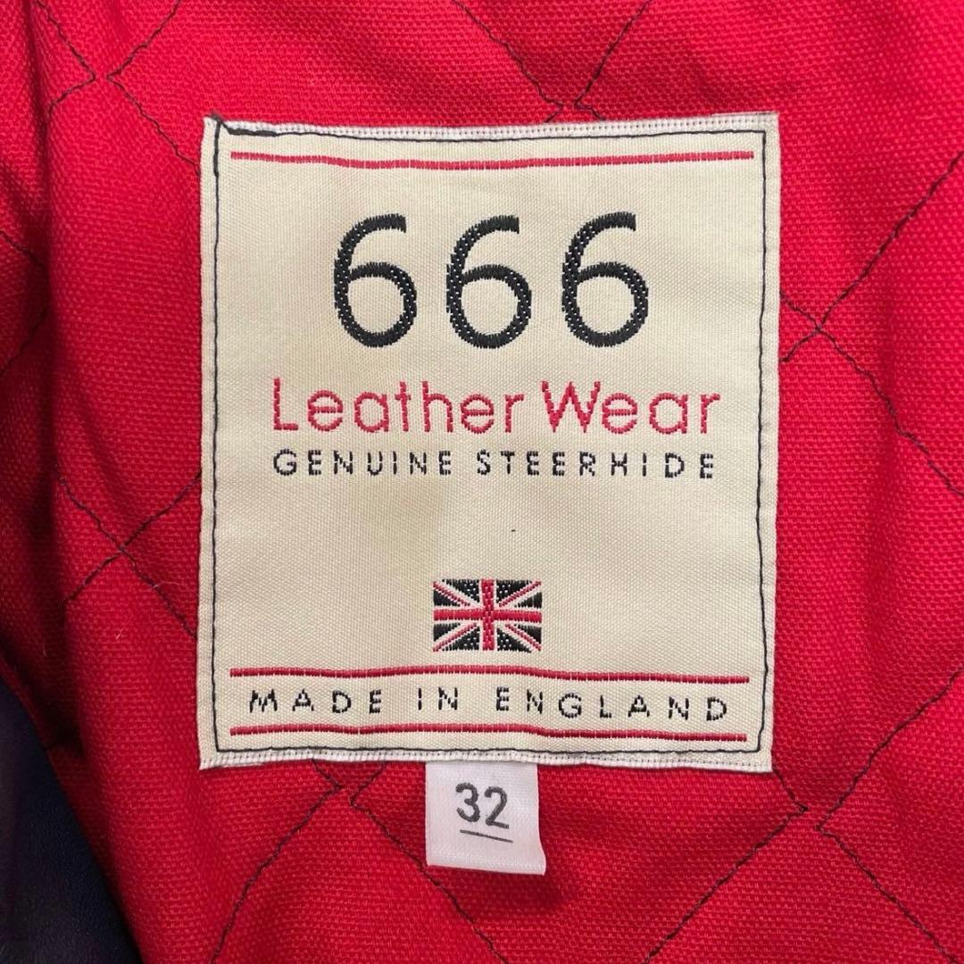【美品】666 Leather Wear ダブルライダースジャケット 32