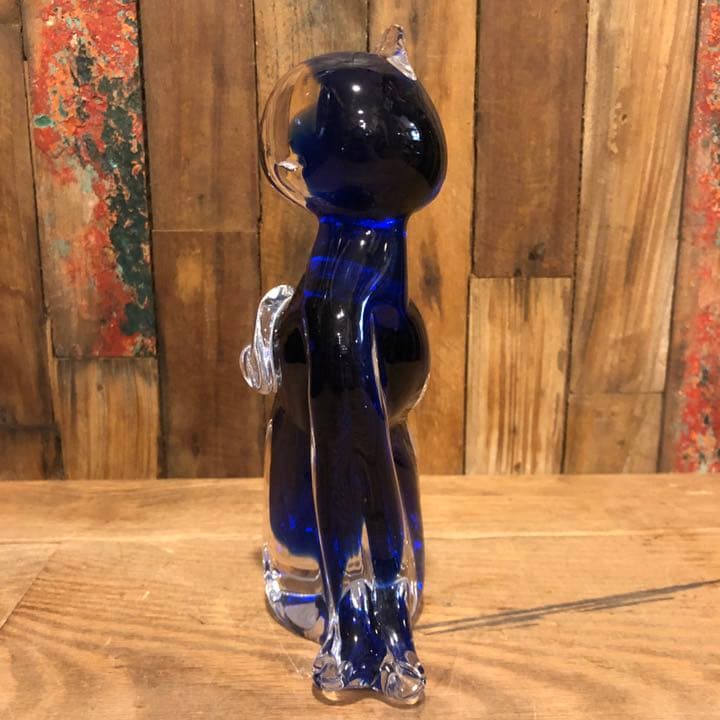 ビンテージ　ベネチアンガラス　Murano  ムラノ　イタリア　猫ネコ② 古道具