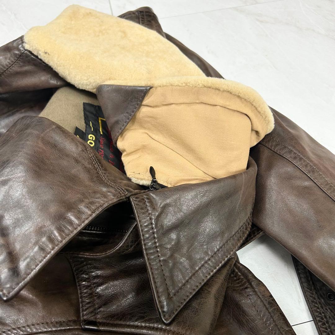 名作 Belstaff ゴールドレーベル レザー パンサージャケット 本革 42