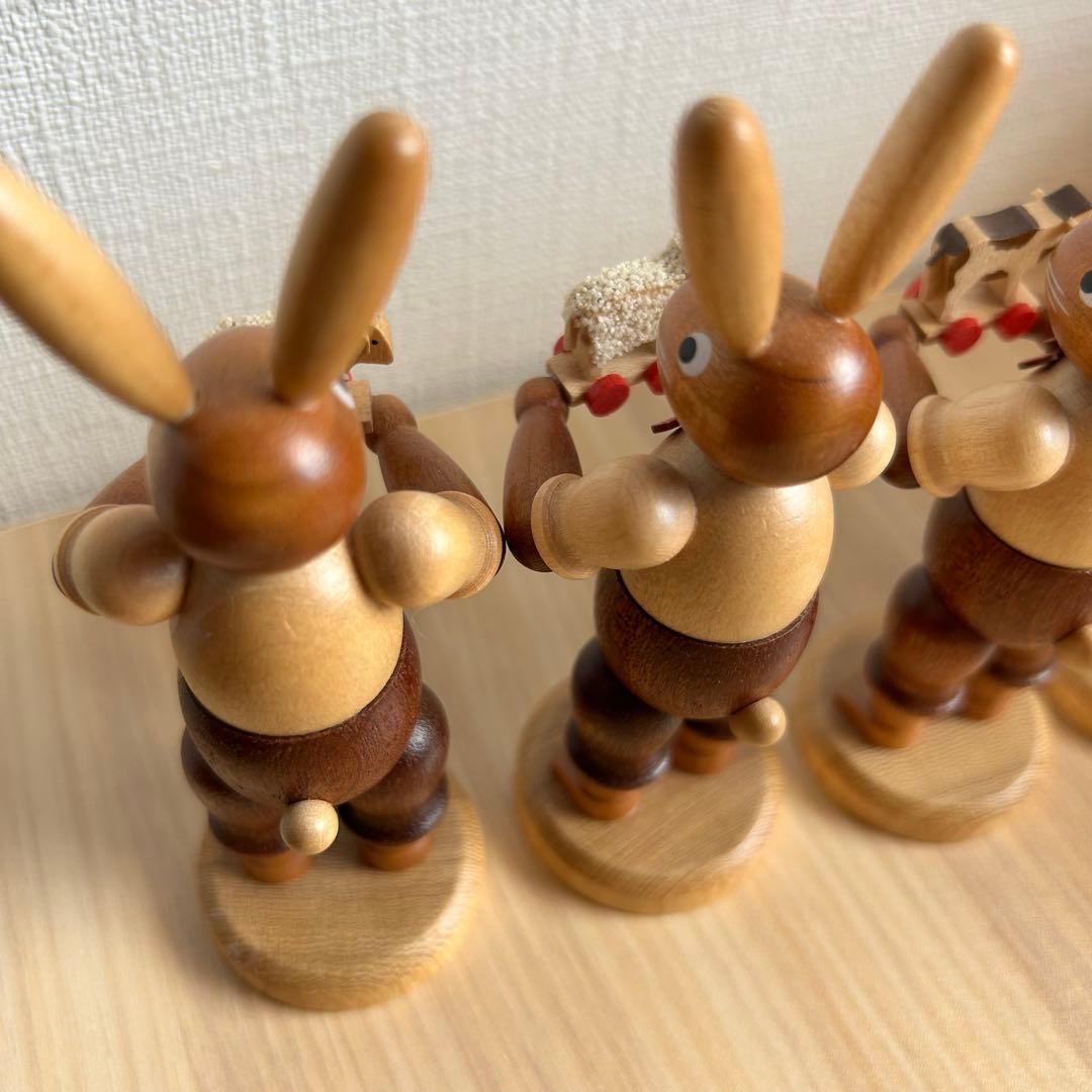 【美品】MULLER ミュラー　ドイツ　ザイフェン　イースターバニー　5体セット