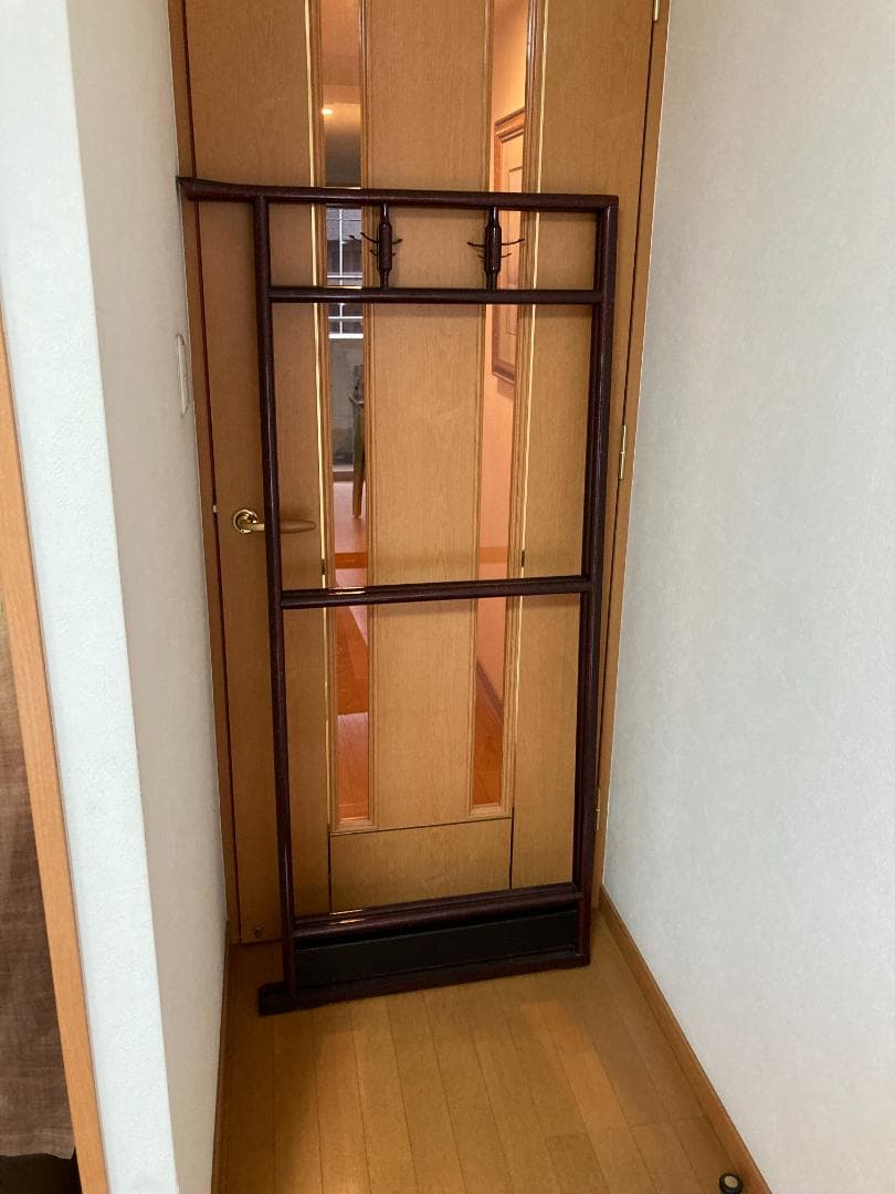 引き取り or 着払い ダークブラウン 木製ハンガーラック