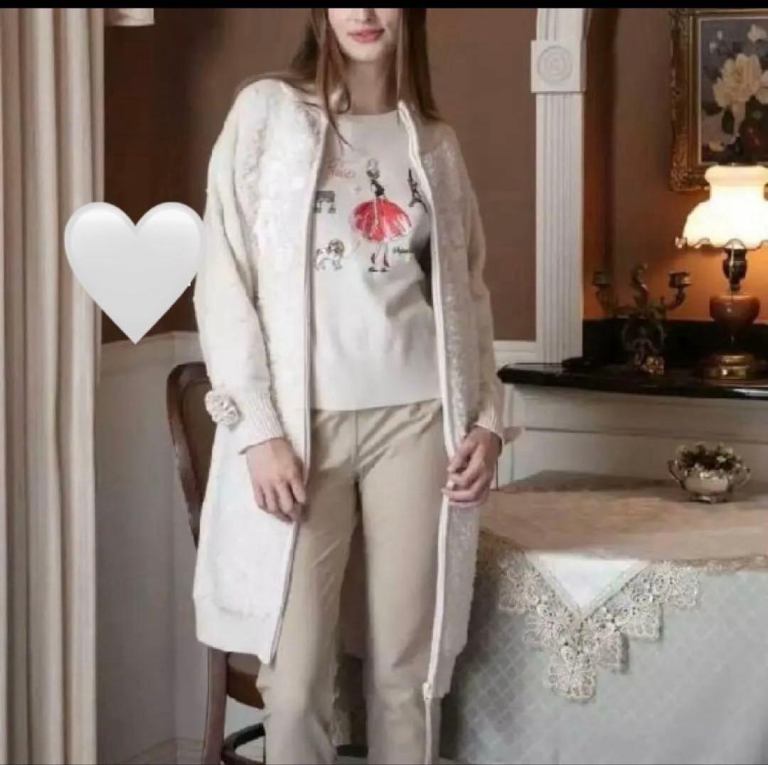 ♡スパンコールボアニット×ボッブル編ニットジャケット