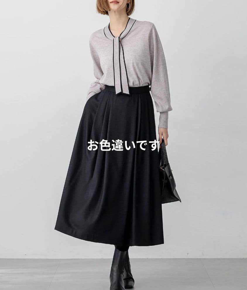 専用品★23区 洗えるウーステッドウール ボウタイ ニット