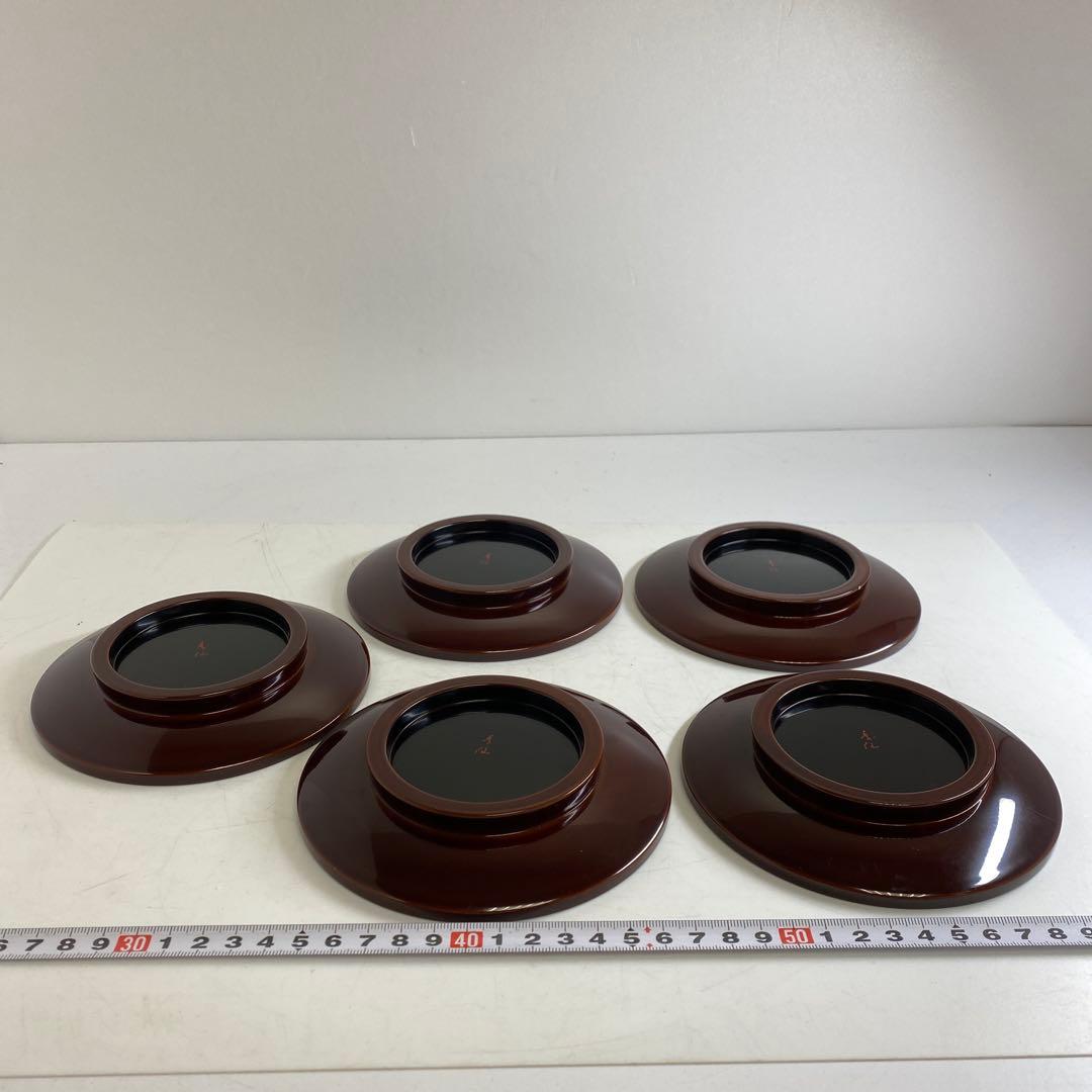 大下香仙 古代裂 蒔絵 銘々皿 共箱 w13.3cm 東キ8-0124①