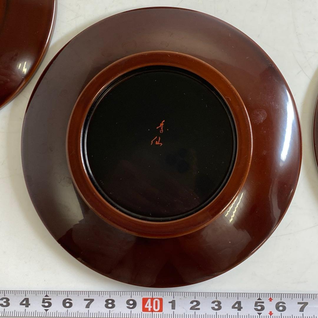 大下香仙 古代裂 蒔絵 銘々皿 共箱 w13.3cm 東キ8-0124①