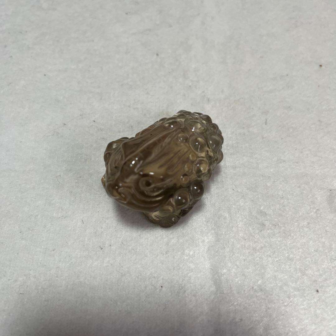 天然石スモーキーシトリンカエルの置物