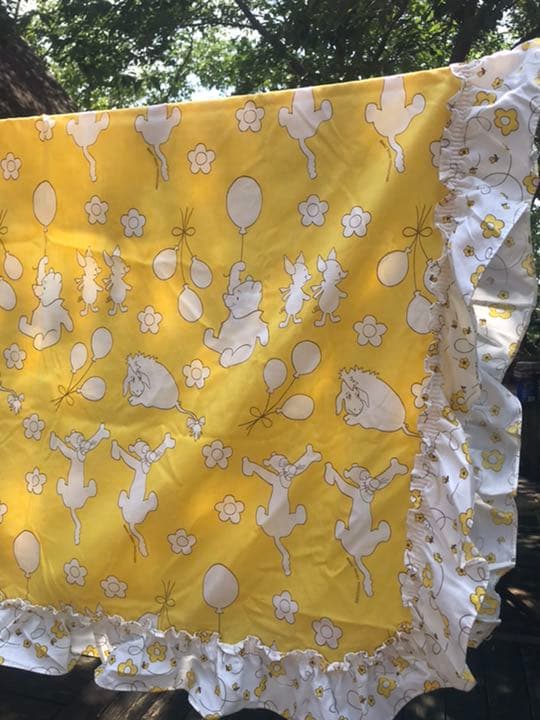 クマのプーさん カーテン 2枚 イエロー アメリカンヴィンテージ