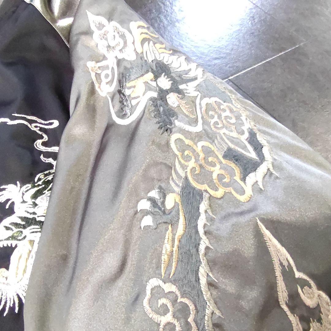 【レア ホシヒメ スカジャン】刺繍多数 龍 昇龍 キルティング 黒ガンメタリック