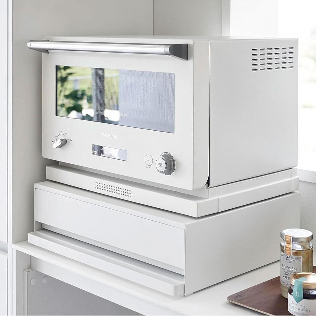 tower ツーウェイ キッチン家電下引き出し&スライドテーブル 白 未開封