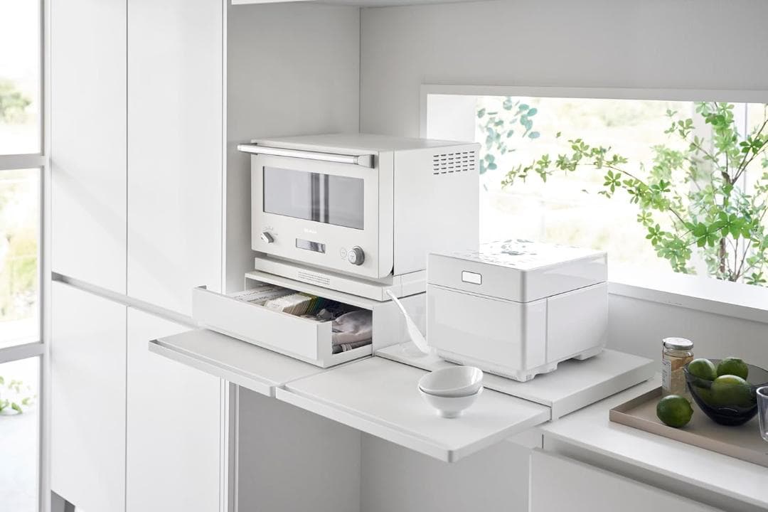 tower ツーウェイ キッチン家電下引き出し&スライドテーブル 白 未開封