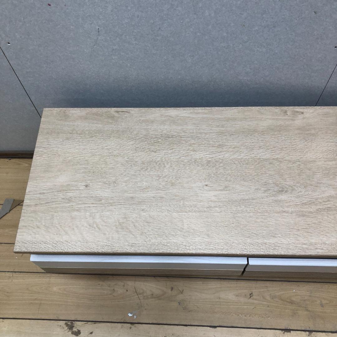 美品 ナチュラル木目ローボード テレビ台 幅90cm 北欧風 　250720-9