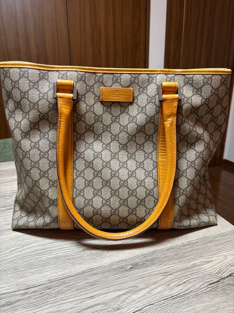 【希少色】 Gucci グッチ GGスプリーム PVC レザー トートバッグ