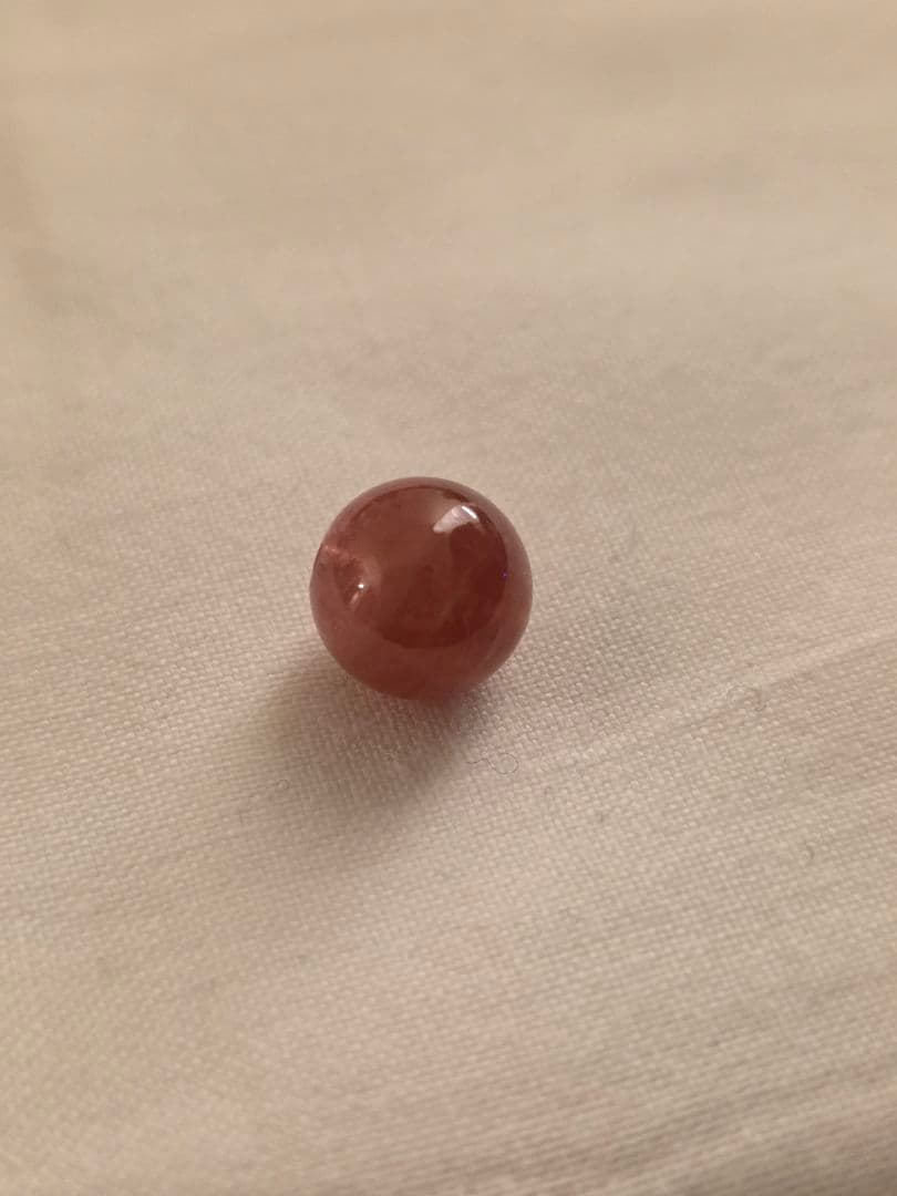 【極美・大人ピンク】天然ストロベリークォーツ 13mm　レピドクロサイト/高密度