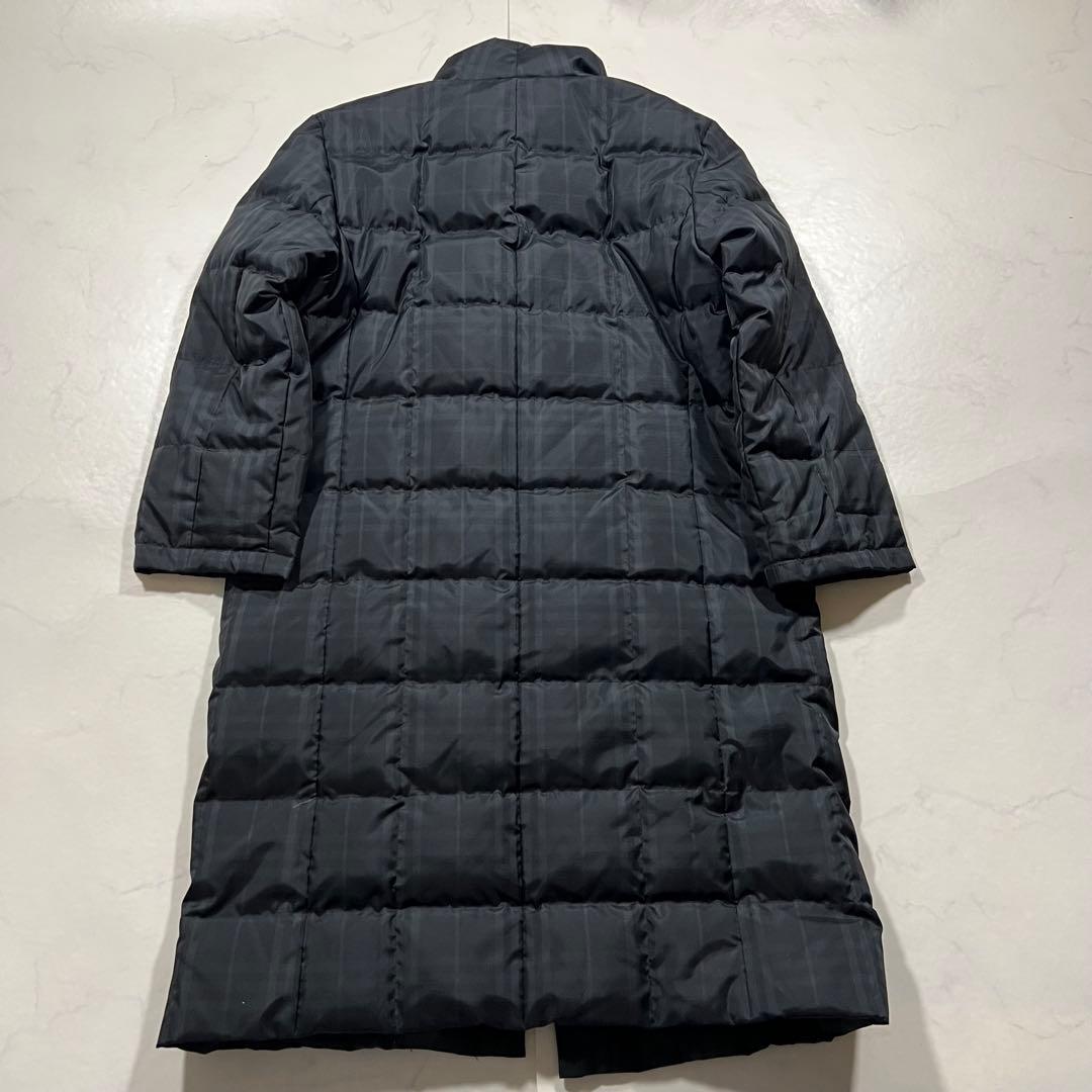 バーバリーロンドン ダウンコート ノバチェック ネイビー 38 M ロング丈