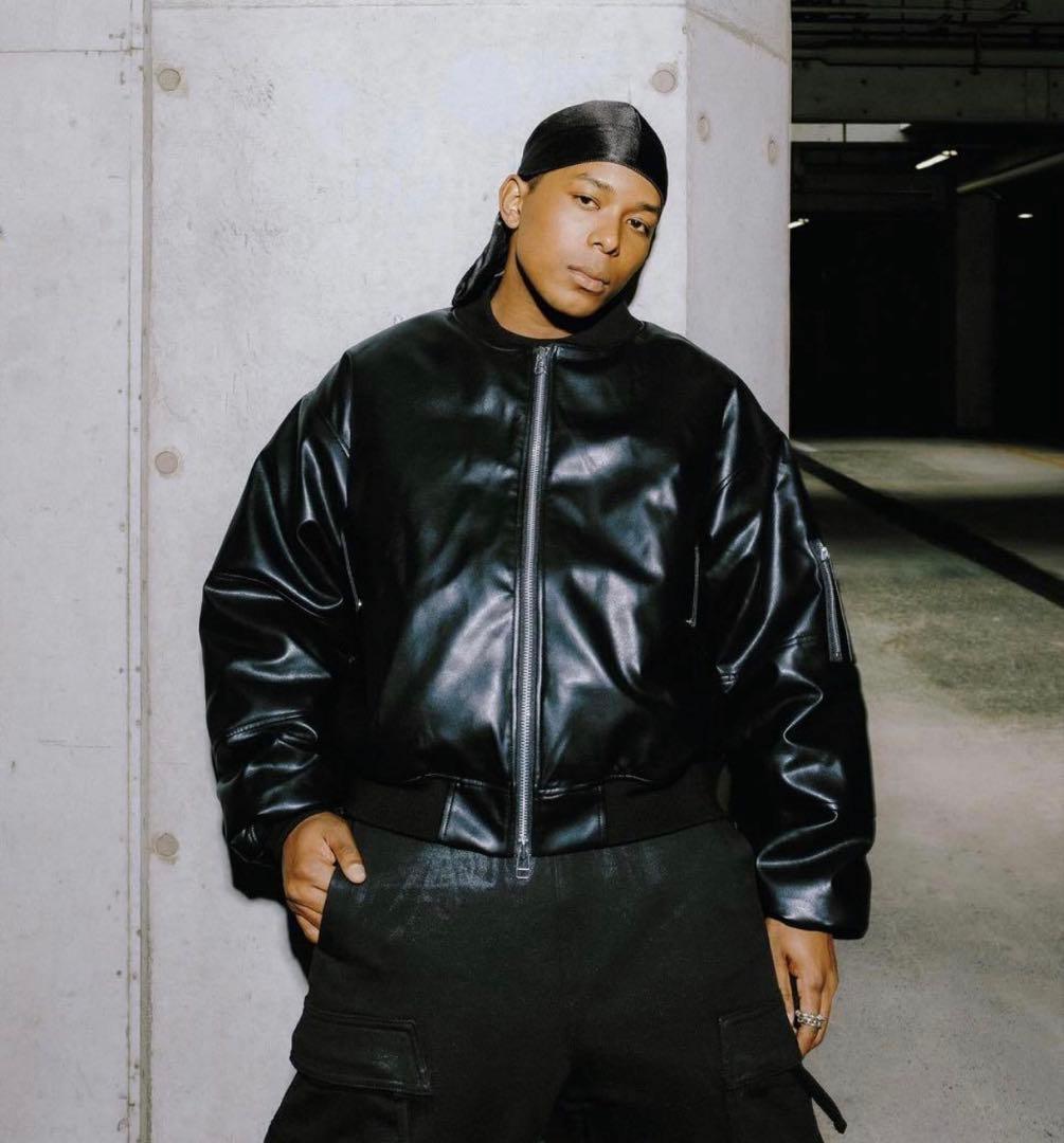 完売品 BREATH FAUX LEATHER BOMBER JACKET