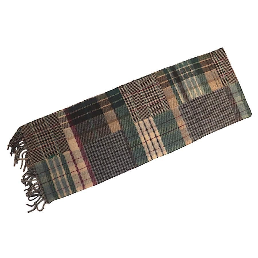 POLO RALPH LAURENパッチワークチェックウールブレンド マフラー