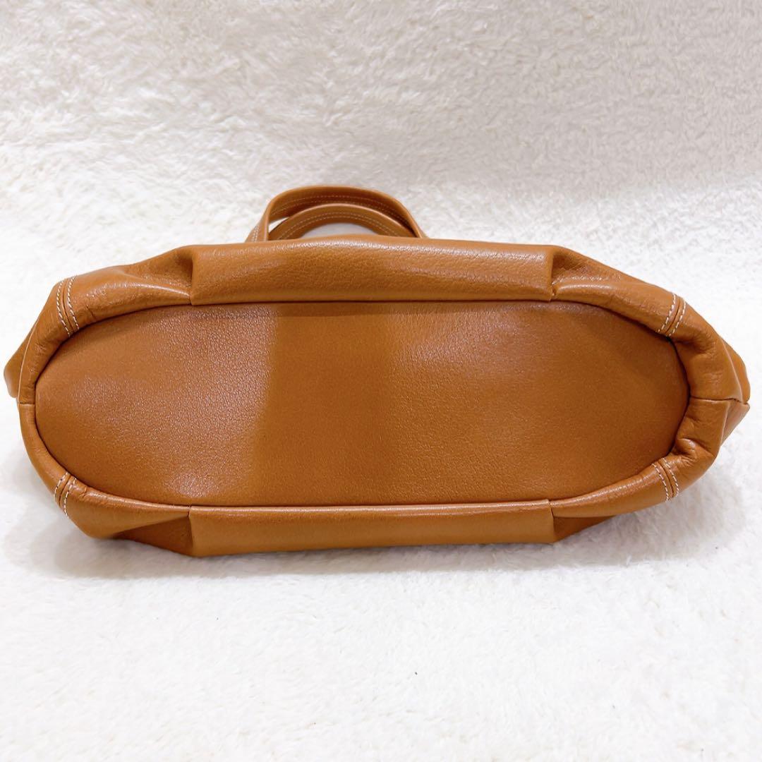 美品 kitamura キタムラ トートバッグ ハンド キャメル レザー 本革